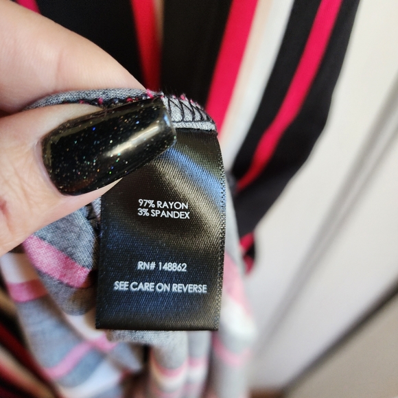 Torrid Black Striped Belted Midi Dress, Sz 1x - Picture 10 of 13